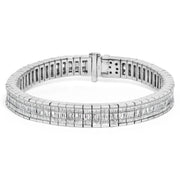 Bids.com 14K White Gold 7 7/8 Cttw Princess and Baguette Diamond Eternity Line Tennis Bracelet (G-H Color, SI1-SI2 Clarity) - 7" Inches Bracelets