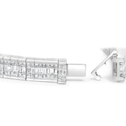 Bids.com 14K White Gold 7 7/8 Cttw Princess and Baguette Diamond Eternity Line Tennis Bracelet (G-H Color, SI1-SI2 Clarity) - 7" Inches Bracelets