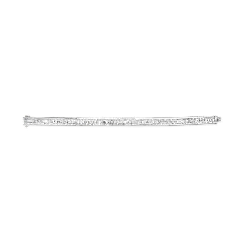 Bids.com 14K White Gold 7 7/8 Cttw Princess and Baguette Diamond Eternity Line Tennis Bracelet (G-H Color, SI1-SI2 Clarity) - 7" Inches Bracelets