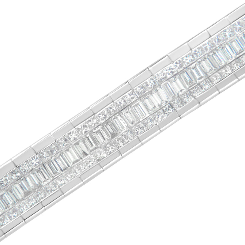 Bids.com 14K White Gold 7 7/8 Cttw Princess and Baguette Diamond Eternity Line Tennis Bracelet (G-H Color, SI1-SI2 Clarity) - 7" Inches Bracelets
