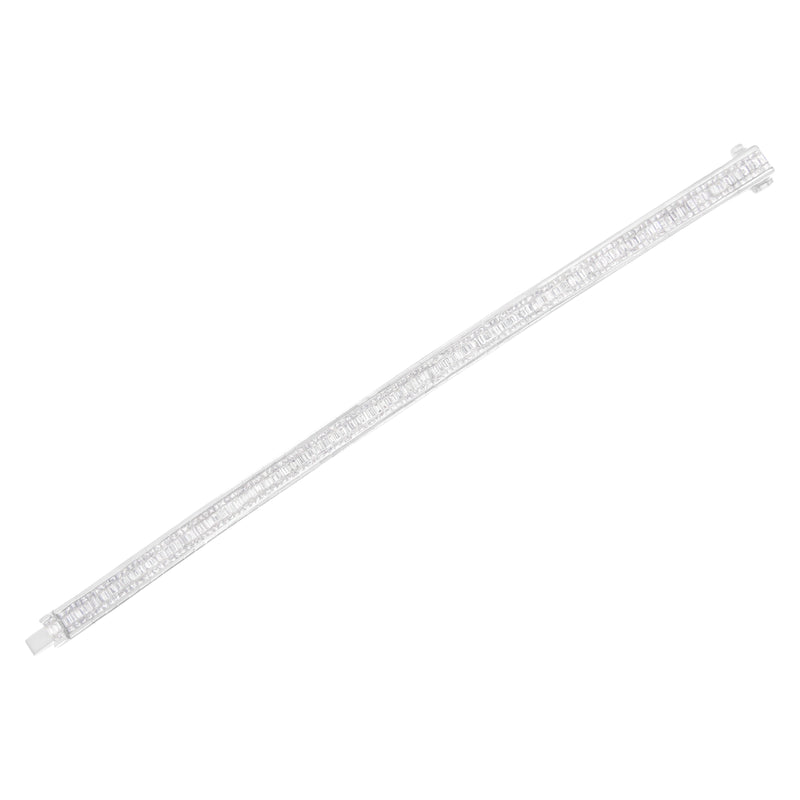 Bids.com 14K White Gold 7 7/8 Cttw Princess and Baguette Diamond Eternity Line Tennis Bracelet (G-H Color, SI1-SI2 Clarity) - 7" Inches Bracelets
