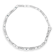 Bids.com 14K White Gold Princess-Cut white and Blue Diamond 3.00 cttw Fashion Link Bracelet (H-I Color, SI1-SI2 Clarity) Bracelets