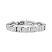 Bids.com 14K White Gold 10 5/8 Cttw Diamond Panel Link Bracelet  - 7" Inches Bracelets