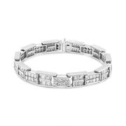 Bids.com 14K White Gold 10 5/8 Cttw Diamond Panel Link Bracelet  - 7" Inches Bracelets