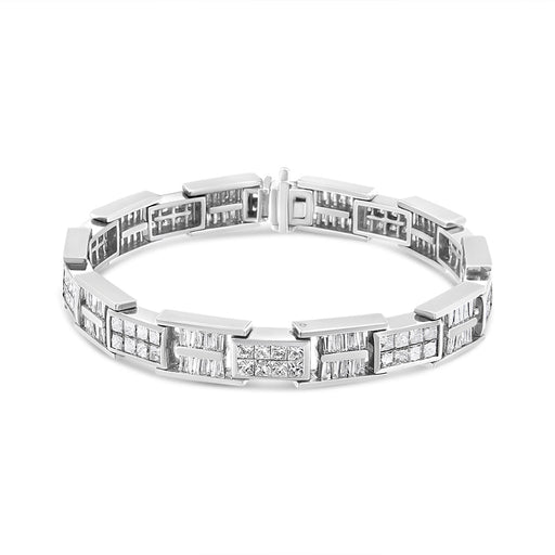 Bids.com 14K White Gold 10 5/8 Cttw Diamond Panel Link Bracelet  - 7" Inches Bracelets