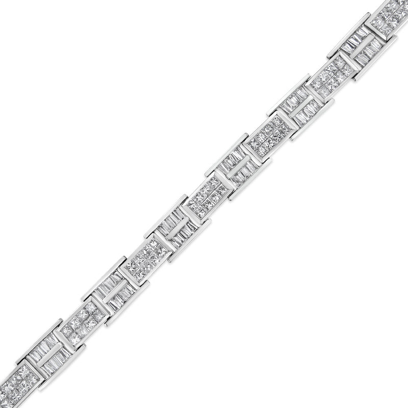 Bids.com 14K White Gold 10 5/8 Cttw Diamond Panel Link Bracelet  - 7" Inches Bracelets