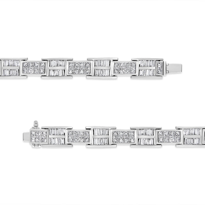Bids.com 14K White Gold 10 5/8 Cttw Diamond Panel Link Bracelet  - 7" Inches Bracelets