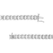 Bids.com .925 Sterling Silver 1/4 Cttw Miracle Set Round Diamond Composite Open Linked Composite Line Bracelet (I-J Color, I3-Promo Clarity) - 7.5" Bracelets