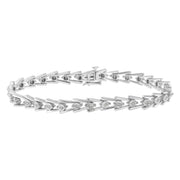 Bids.com .925 Sterling Silver 1/4 cttw Miracle Set Diamond Sleek and Open "V"Bracelet (I-J Color, I3 Clarity) -7.5" Bracelets