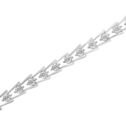 Bids.com .925 Sterling Silver 1/4 cttw Miracle Set Diamond Sleek and Open "V"Bracelet (I-J Color, I3 Clarity) -7.5" Bracelets
