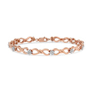 Bids.com 10K Rose Gold Plated .925 Sterling Silver 1/2 Cttw Diamond Infinity Link Tennis Bracelet (H-I Color, I2-I3 Clarity) -7â€ Bracelets