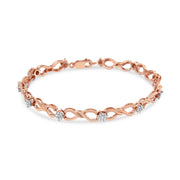 Bids.com 10K Rose Gold Plated .925 Sterling Silver 1/2 Cttw Diamond Infinity Link Tennis Bracelet (H-I Color, I2-I3 Clarity) -7â€ Bracelets