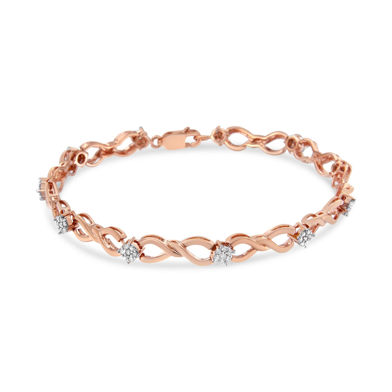 Bids.com 10K Rose Gold Plated .925 Sterling Silver 1/2 Cttw Diamond Infinity Link Tennis Bracelet (H-I Color, I2-I3 Clarity) -7â€ Bracelets
