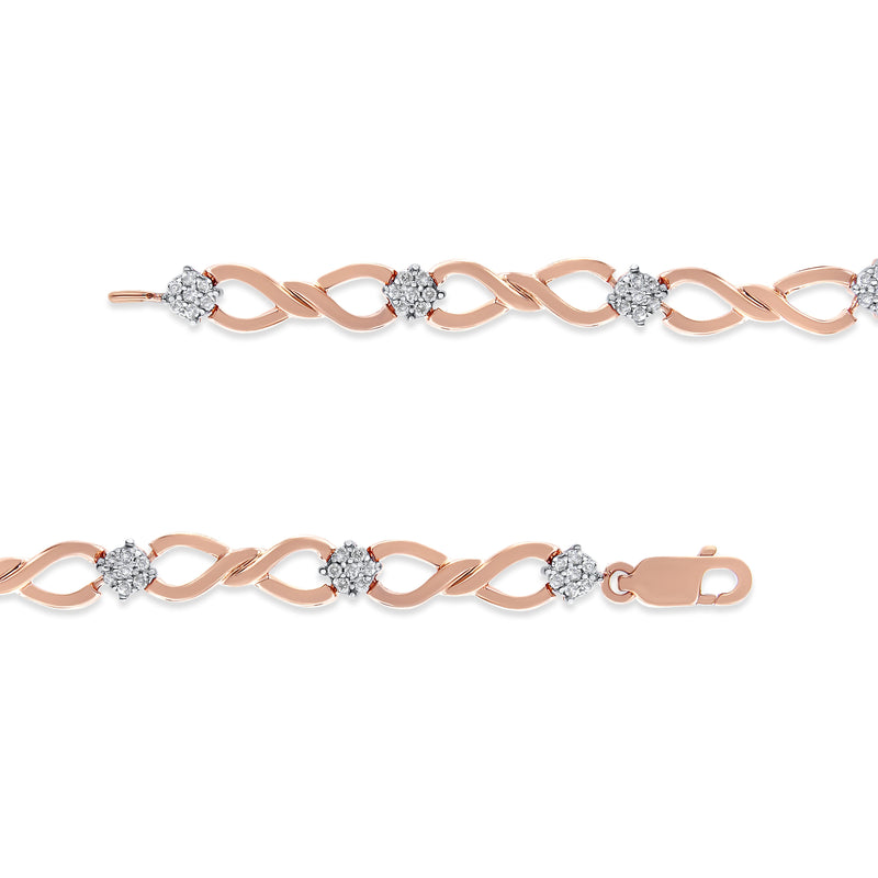Bids.com 10K Rose Gold Plated .925 Sterling Silver 1/2 Cttw Diamond Infinity Link Tennis Bracelet (H-I Color, I2-I3 Clarity) -7â€ Bracelets