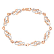 Bids.com 10K Rose Gold 1.0 Cttw Diamond Infinity Loop and Swirl Link Bracelet (I-J Color, I2-I3 Clarity) - 7.25" Inches Bracelets