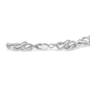 Bids.com .925 Sterling Silver 1.0 Cttw Diamond Infinity Loop and Swirl Link Bracelet (I-J Color, I2-I3 Clarity) - 7.25" Inches Bracelets