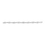 Bids.com .925 Sterling Silver 1.0 Cttw Diamond Infinity Loop and Swirl Link Bracelet (I-J Color, I2-I3 Clarity) - 7.25" Inches Bracelets