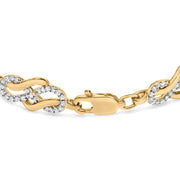 Bids.com 14K Yellow Gold Plated .925 Sterling Silver 1.0 Cttw Diamond Infinity Loop and Swirl Link Bracelet Bracelets