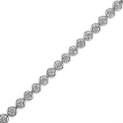 Bids.com .925 Sterling Silver 1.0 Cttw Diamond Miracle-Plate Open Quatrefoil Flower Circle-Link 7" Tennis Bracelet (I-J color, I3 clarity) Bracelets