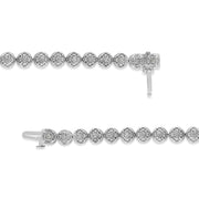 Bids.com .925 Sterling Silver 1.0 Cttw Diamond Miracle-Plate Open Quatrefoil Flower Circle-Link 7" Tennis Bracelet (I-J color, I3 clarity) Bracelets