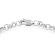 Bids.com 10K Yellow Gold 1/10 Cttw Diamond Awareness Ribbon & Heart Charm on 7" .925 Sterling Silver Rolo Bracelet (H-I Color, I1-I2 Clarity) Bracelets