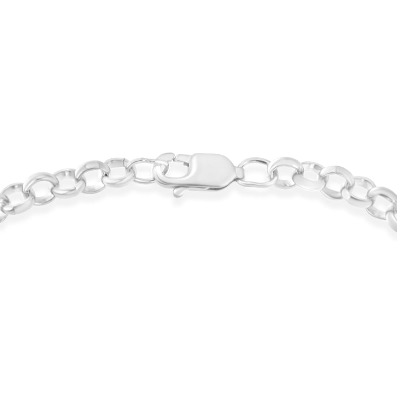 Bids.com .925 Sterling Silver 1/4 Cttw Diamond-Accented Heart and Ribbon Charm 7" Link Chain Bracelet (H-I Color, I1-I2 Clarity) Bracelets