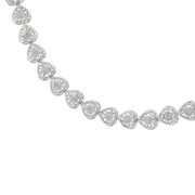 Bids.com .925 Sterling Silver 1.0 Cttw Miracle Set Diamond Heart-Link 7" Tennis Bracelet (I-J Color, I2-I3 Clarity) Bracelets
