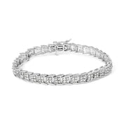 Bids.com 10k White Gold 2 cttw Diamond Fan-Shaped Link Tennis Bracelet (I-J Clarity, I3 Color) - Size 7.25" Bracelets