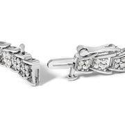 Bids.com 10k White Gold 2 cttw Diamond Fan-Shaped Link Tennis Bracelet (I-J Clarity, I3 Color) - Size 7.25" Bracelets