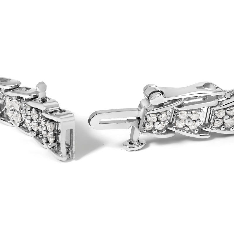 Bids.com 10k White Gold 2 cttw Diamond Fan-Shaped Link Tennis Bracelet (I-J Clarity, I3 Color) - Size 7.25" Bracelets