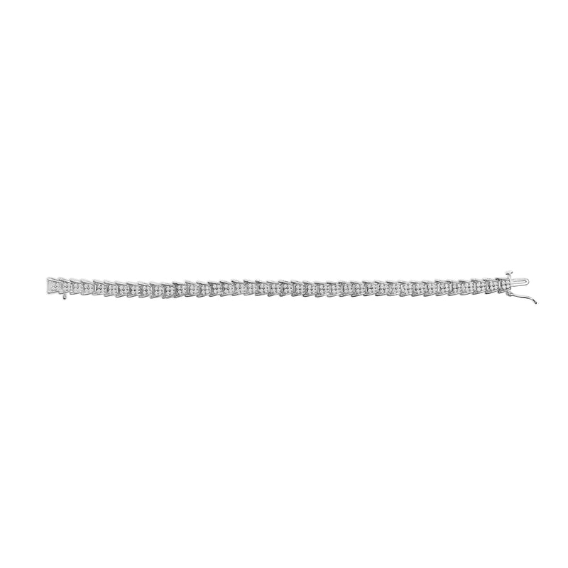 Bids.com 10k White Gold 2 cttw Diamond Fan-Shaped Link Tennis Bracelet (I-J Clarity, I3 Color) - Size 7.25" Bracelets
