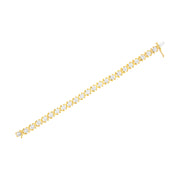 Bids.com 10K Yellow Gold Plated Sterling Silver 2 cttw Diamond "XOXO" Bracelet (J-K Clarity, I1-I2 Color) - Size 7.25" Bracelets