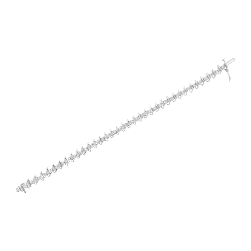 Bids.com .925 Sterling Silver 1 cttw Prong-Set Diamond Link Bracelet (I-J, I1-I2) - 7.25" Bracelets
