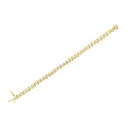 Bids.com 10K Yellow Gold Plated .925 Sterling Silver 7.0 cttw 2-Prong Set Round Brilliant Cut Diamond "S" Link Bracelet (J-K color, I1-I2 clarity) - 7" Bracelets