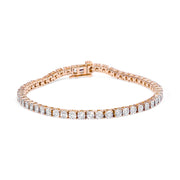 Bids.com .925 Sterling Silver 1.0 Cttw Miracle-Set Diamond Round Faceted Bezel Tennis Bracelet (I-J Color, I3 Clarity) - 7" Bracelets