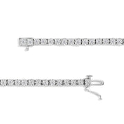 Bids.com .925 Sterling Silver 1.0 Cttw Miracle-Set Diamond Round Faceted Bezel Tennis Bracelet (I-J Color, I3 Clarity) - 7" Bracelets
