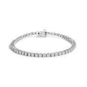 Bids.com .925 Sterling Silver 3.0 Cttw Lab Grown Diamond Illusion-Set Miracle Plate Tennis Bracelet (G-H Color, VS1-VS2 Clarity) - Size 7.25" Bracelets