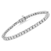 Bids.com 14K White Gold 3.0 Cttw Lab Grown Diamond Illusion-Set Miracle Plate Tennis Bracelet (F-G Color, VS1-VS2 Clarity) - Size 7.25" Bracelets