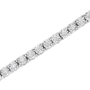 Bids.com .925 Sterling Silver 3.0 Cttw Lab Grown Diamond Illusion-Set Miracle Plate Tennis Bracelet (G-H Color, VS1-VS2 Clarity) - Size 7.25" Bracelets