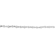 Bids.com .925 Sterling Silver 1.0 Cttw Diamond Swirl Beaded Link Bracelet (I-J Color, I3-Promo Clarity) - 7.25" Inches Bracelets