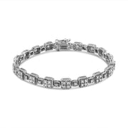 Bids.com 10K White Gold 2.0 Cttw Diamond Square Link Bracelet (J-K Color, I2-I3 Clarity) - Size 7.25" Bracelets
