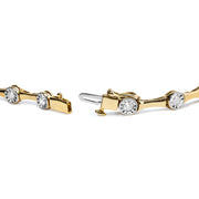 Bids.com 10K Yellow Gold Plated .925 Sterling Silver 1.0 Cttw Miracle Set Diamond Bezel Style Station Link Bracelet (H-I Color, I3 Clarity) - Size 7" Bracelets
