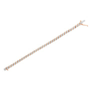 Bids.com 14K Rose Gold Plated .925 Sterling Silver 1/4 Cttw Diamond Round Miracle Plate and "S" Link Tennis Bracelet (I-J Color, I2- I3 Clarity) - 7" Bracelets