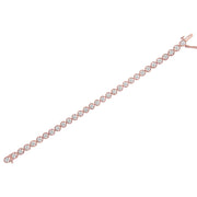 Bids.com 14K Rose Gold Over .925 Sterling Silver 1/4 Cttw Diamond 7" Open Circle Wheel Link Tennis Bracelet (I-J Color, I2-I3 Clarity) Bracelets