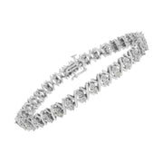 Bids.com .925 Sterling Silver 1.0 Cttw Diamond Miracle-Set X-Link 7" Tennis Bracelet (I-J Color, I3 Clarity) Bracelets