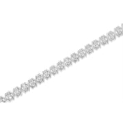 Bids.com .925 Sterling Silver 1.0 Cttw Diamond Miracle-Set X-Link 7" Tennis Bracelet (I-J Color, I3 Clarity) Bracelets