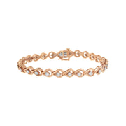 Bids.com .925 Sterling Silver 1/4 Cttw Diamond Miracle-Set Teardrop Shaped 7â€ Link Bracelet (I-J Color, I3 Clarity) Bracelets