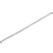 Bids.com .925 Sterling Silver 1/4 Cttw Diamond Miracle-Set Teardrop Shaped 7â€ Link Bracelet (I-J Color, I3 Clarity) Bracelets