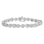 Bids.com .925 Sterling Silver 1/4 Cttw Miracle Set Diamond "X" Link Bracelet (I-J Color, I3 Clarity) - 7.25" Bracelets