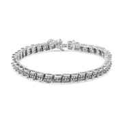 Bids.com .925 Sterling Silver 2.0 Cttw Diamond 7" Round Miracle Plate Link Bracelet (I-J Color, I2-I3 Clarity) Bracelets